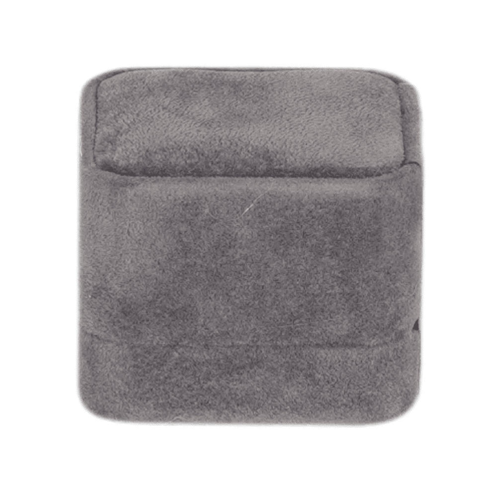 Velvet ring box dark grey jewellery box wholesale BXR85 close side