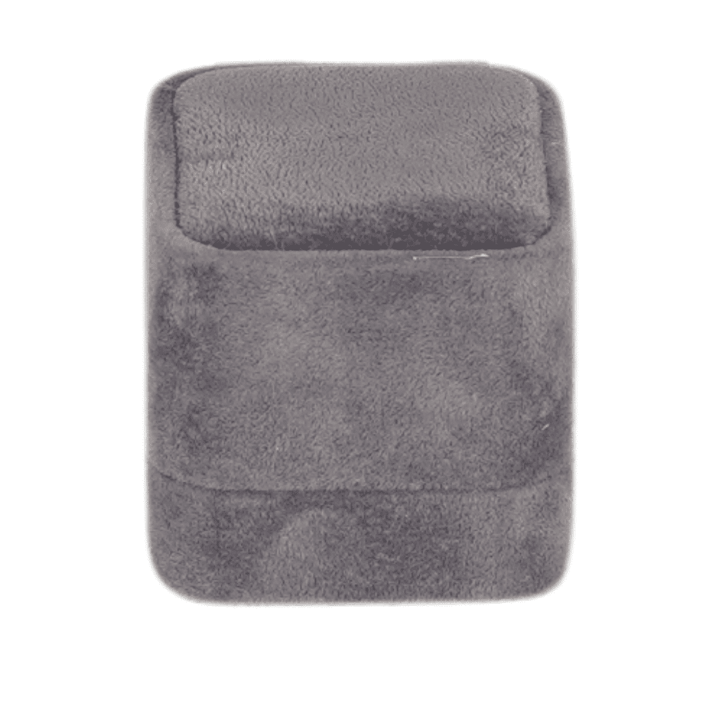 Velvet ring box dark grey jewellery box wholesale BXR85 close front