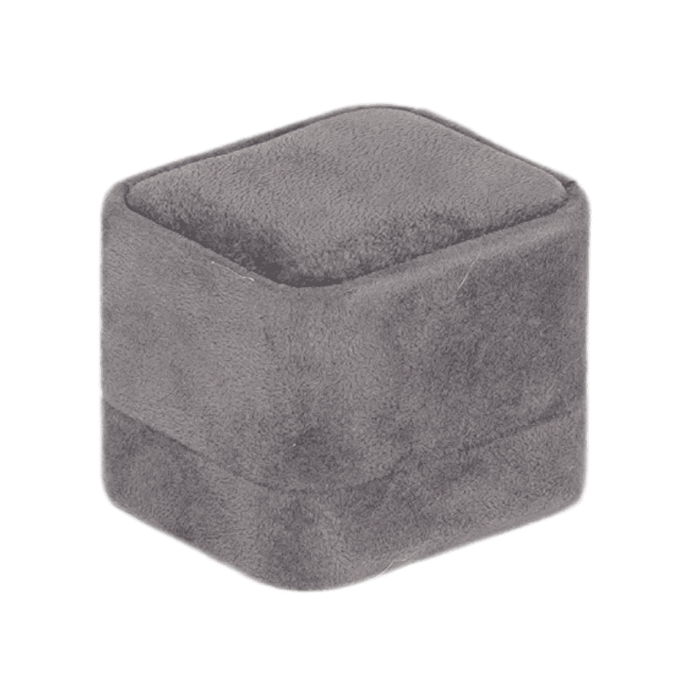 Velvet ring box dark grey jewellery box wholesale BXR85 close side