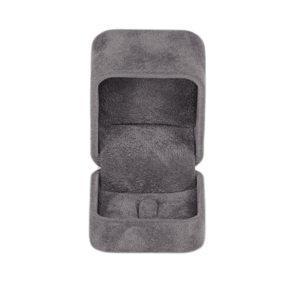 Velvet ring box dark grey jewellery box wholesale BXR85 open front