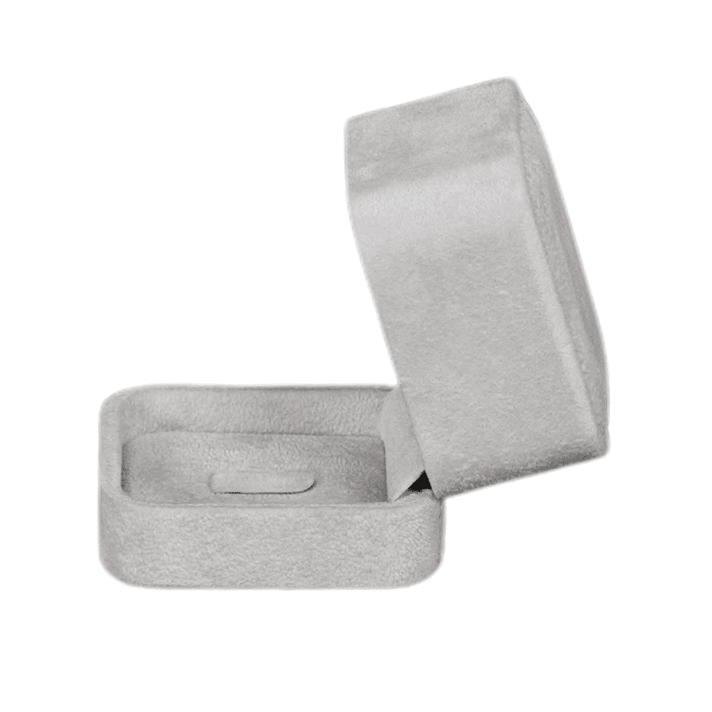 Velvet ring box grey jewellery box wholesale BXR85 open side 1