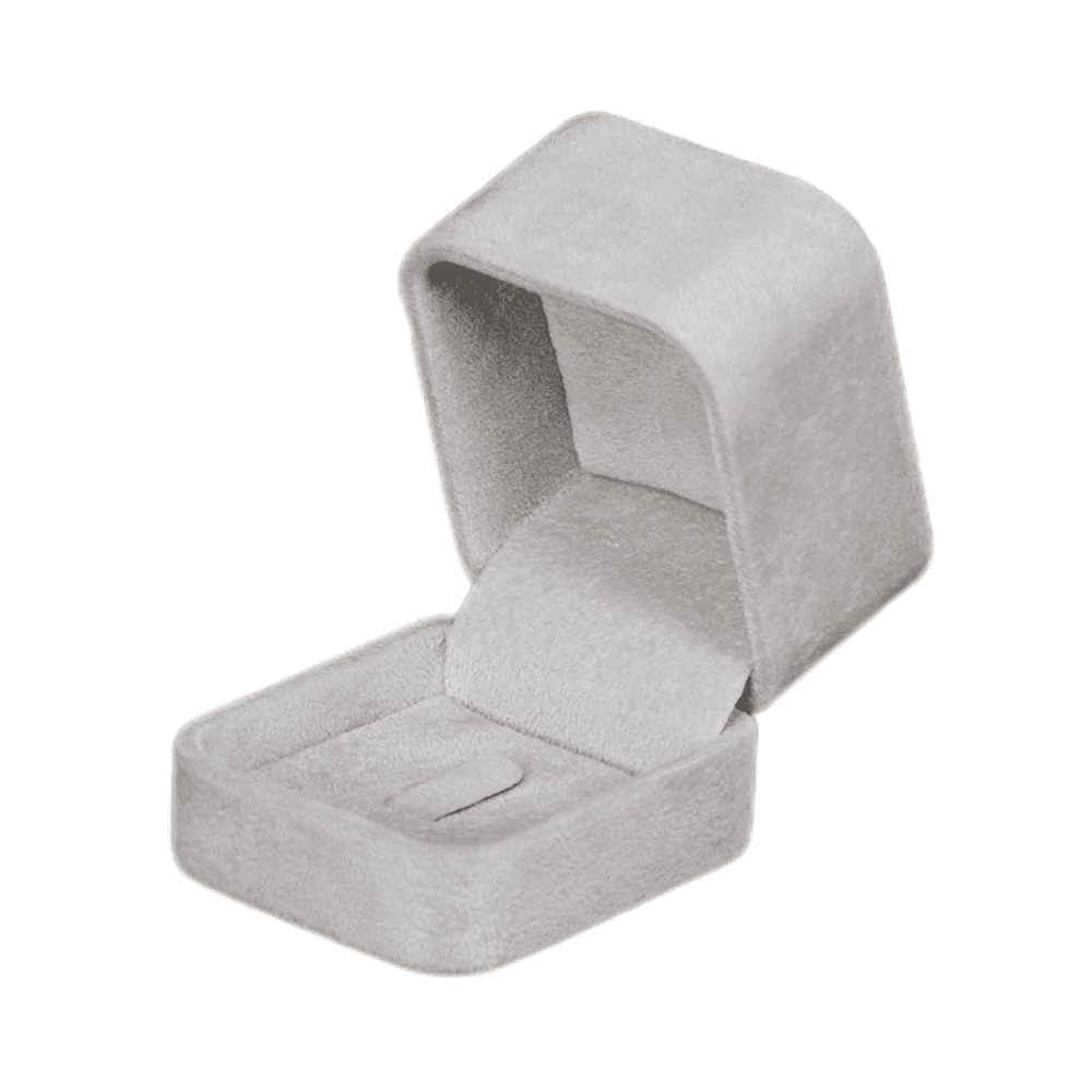 Velvet ring box grey jewellery box wholesale BXR85 open side