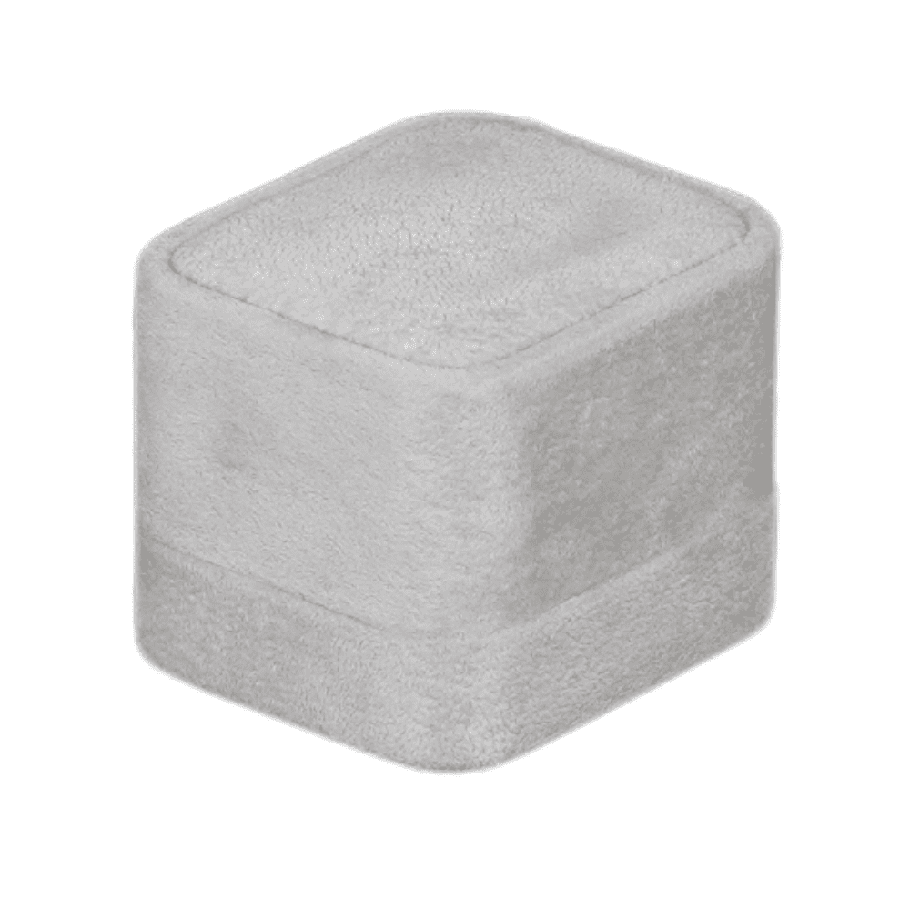 Velvet ring box grey jewellery box wholesale BXR85 close side