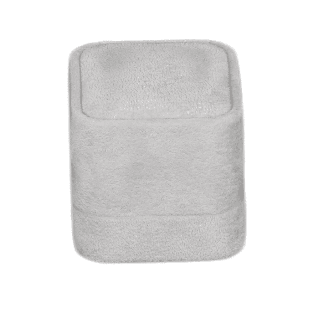 Velvet ring box grey jewellery box wholesale BXR85 close front