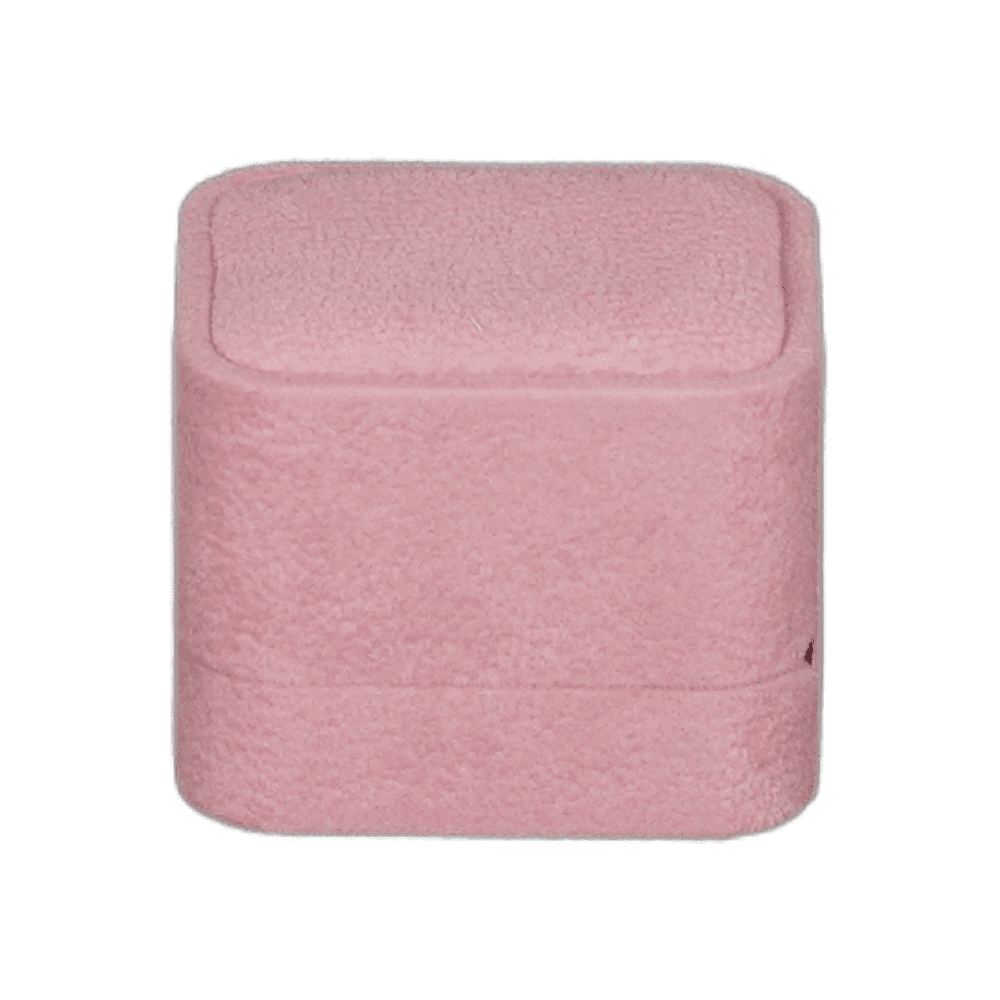 Velvet ring box pink jewellery box wholesale BXR85 close side1