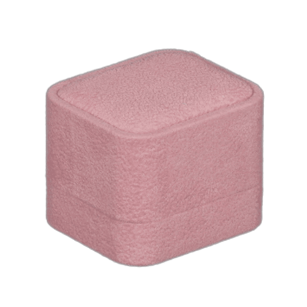 Velvet ring box pink jewellery box wholesale BXR85 close side