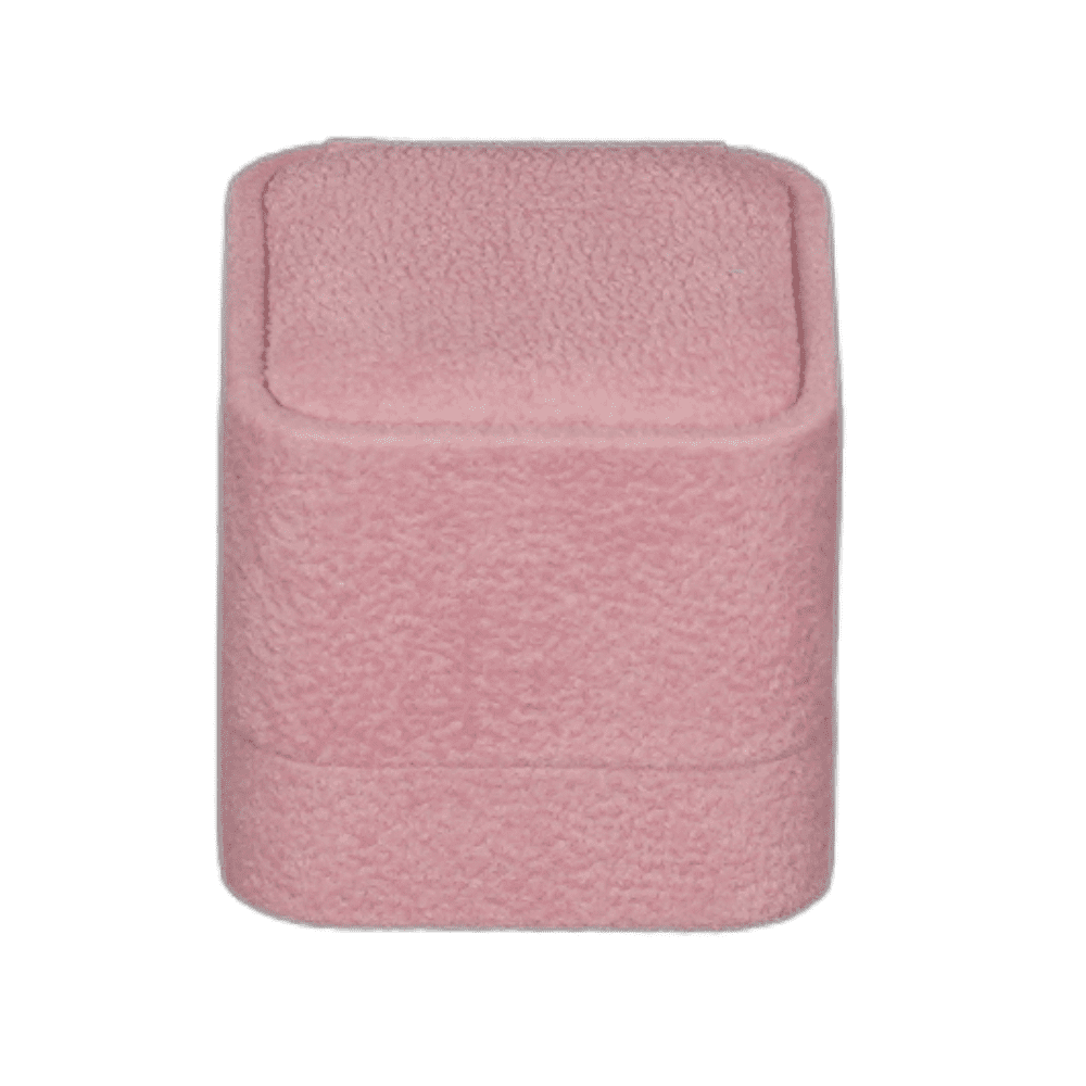 Velvet ring box pink jewellery box wholesale BXR85 close front