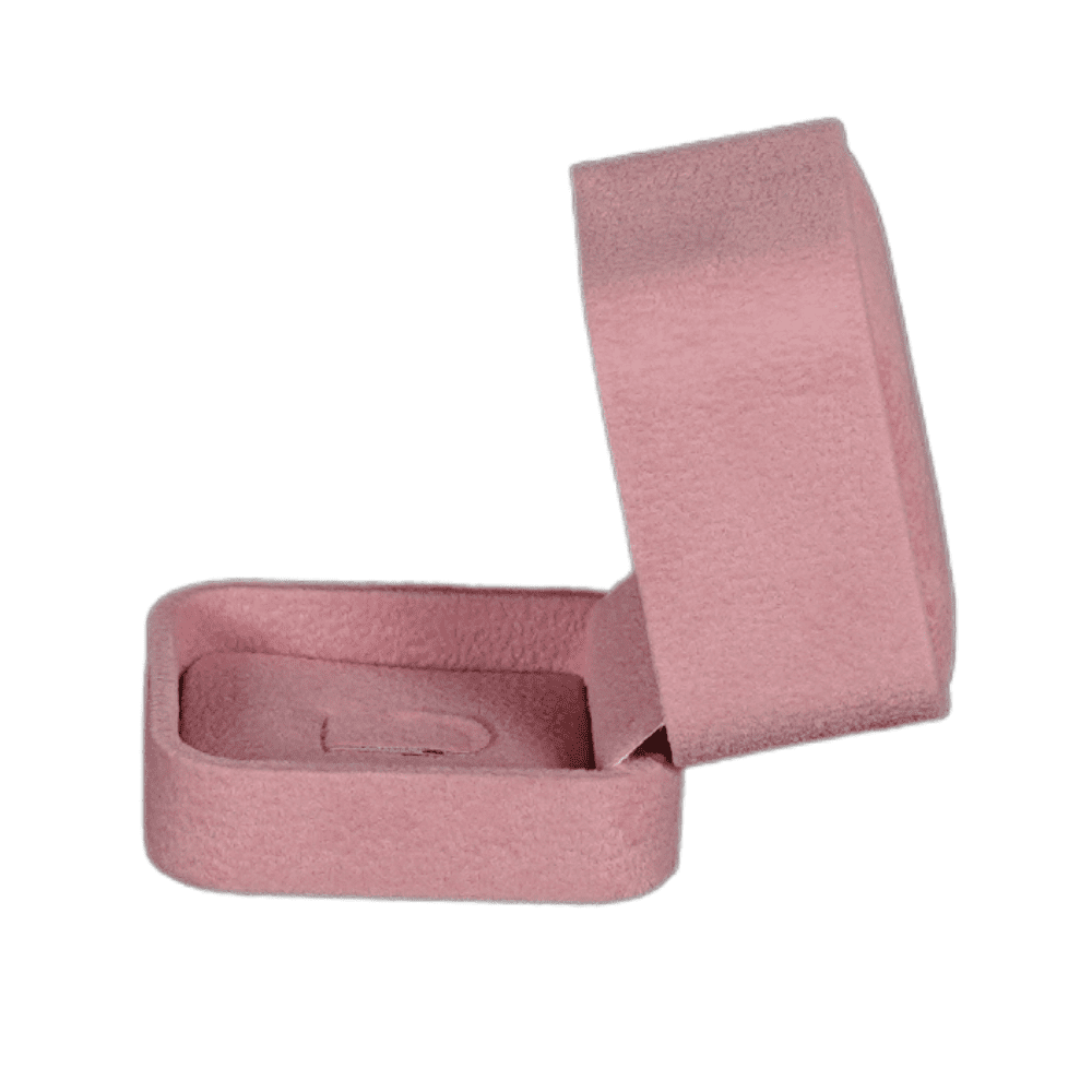 Velvet ring box pink jewellery box wholesale BXR85 open side1
