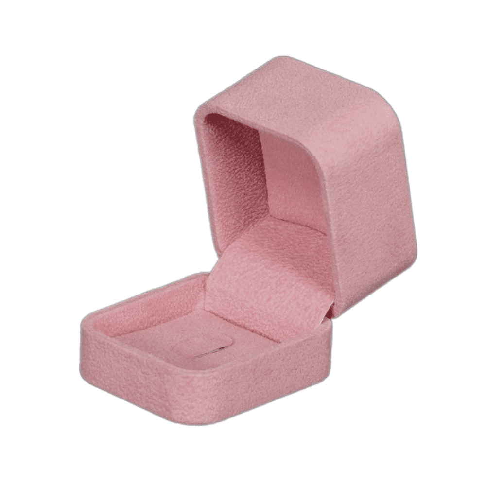 Velvet ring box pink jewellery box wholesale BXR85 open side