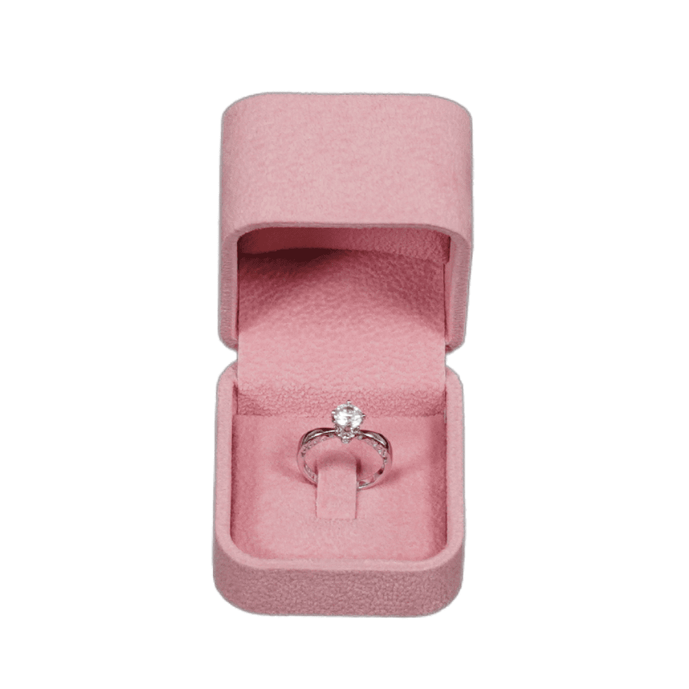 Velvet ring box pink jewellery box wholesale BXR85 display with ring top