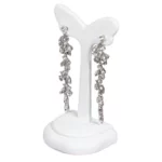 Earring-Holder-Stand-large-white-angle-view-with-earring-ES82LWH Earring Holder Stand large white angle view with earring