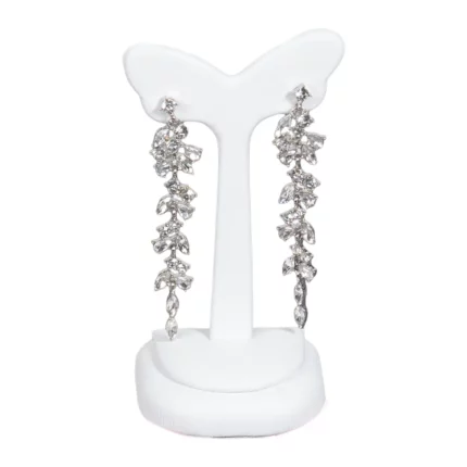 Earring Holder Stand large white front view with earring