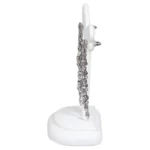 Earring-Holder-Stand-large-white-side-view-with-earring-ES82LWH Earring Holder Stand large white side view with earring