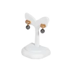 Earring-Holder-Stand-small-white-angle-view-with-earring-ES82SWH Earring Holder Stand small white angle view with earring