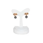 Earring-Holder-Stand-small-white-front-view-with-earring-ES82LWH Earring Holder Stand small white front view with earring