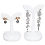 Earring-Holder-Stand-white-front-view-with-earring-ES82 Earring Holder Stand white front view with earring
