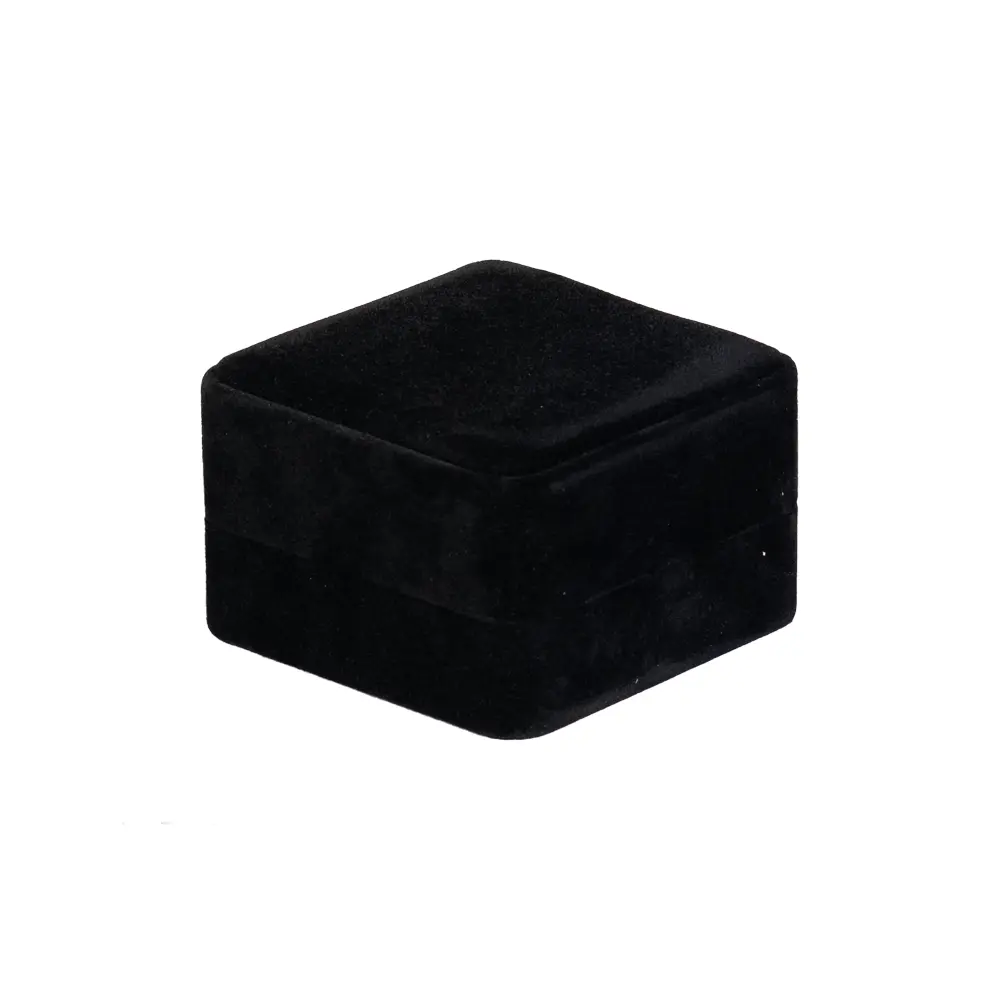 Earring Packaging Ring and earring box velvet black close angle view BXER80