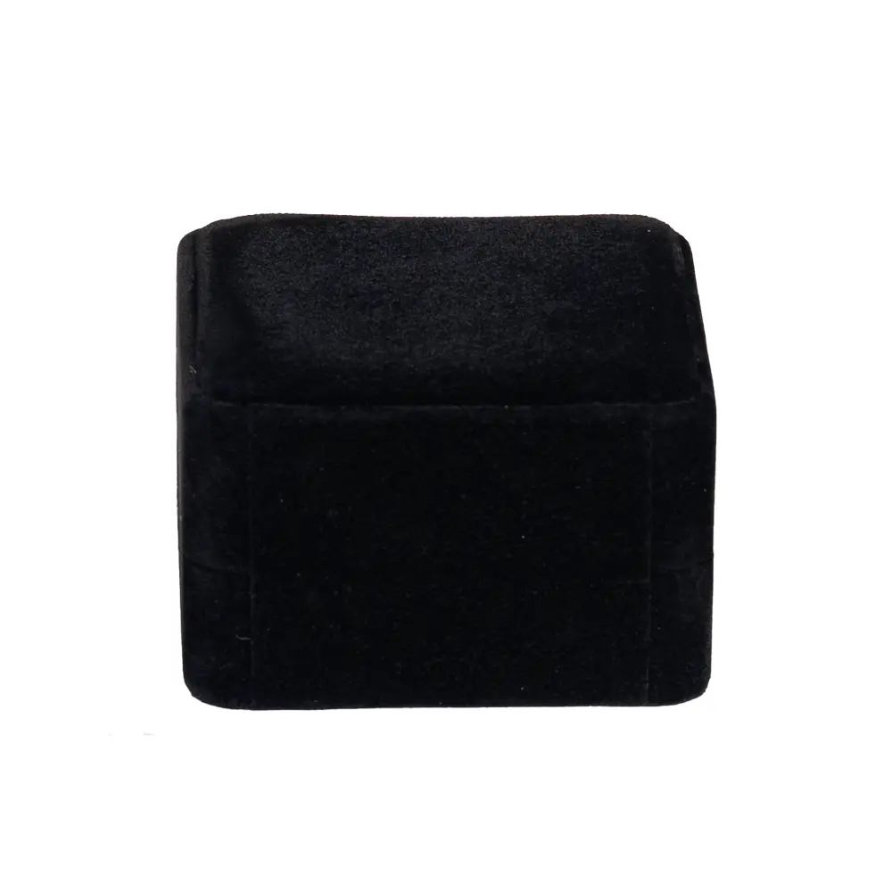 Earring Packaging Ring and earring box velvet black close back view BXER80