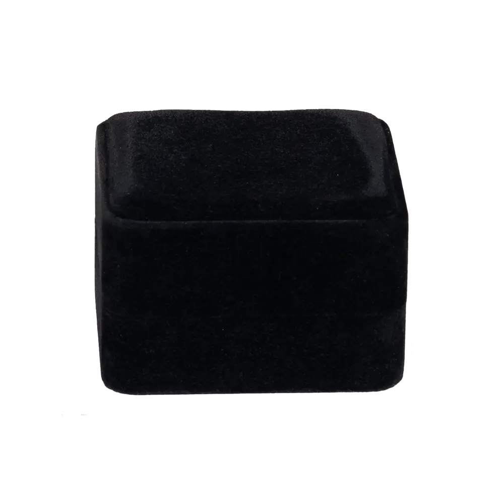 Earring Packaging Ring and earring box velvet black front close front view BXER80
