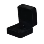 Earring Packaging Ring and earring box velvet black open angle view BXER80