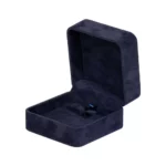 Earring Packaging Ring and earring box velvet blue open angle view BXER80