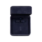 Earring Packaging Ring and earring box velvet blue open top view BXER80