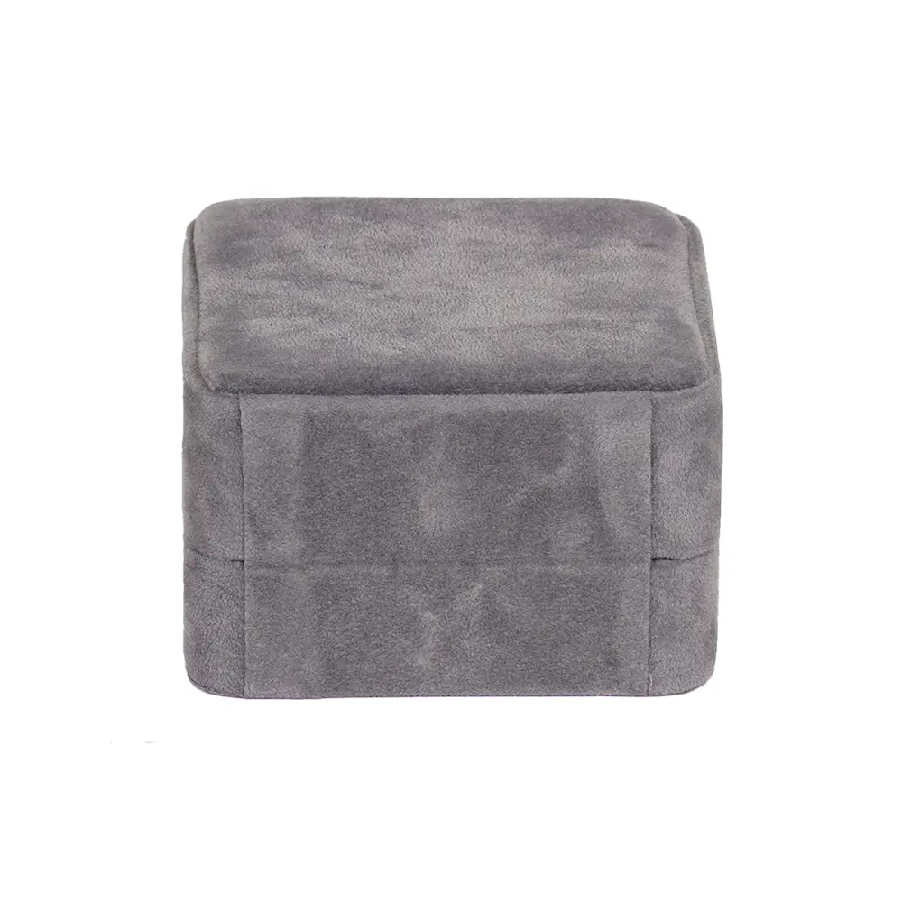 Earring Packaging Ring and earring box velvet dark grey close back view BXER80