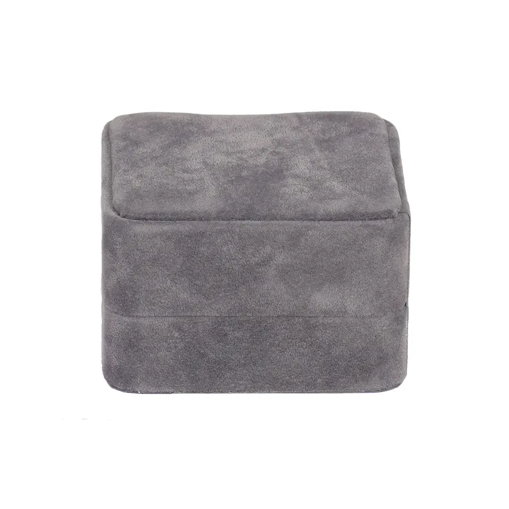 Earring Packaging Ring and earring box velvet dark grey front close front view BXER80