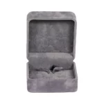 Earring Packaging Ring and earring box velvet dark grey open front view BXER80