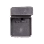 Earring Packaging Ring and earring box velvet dark grey open top view-BXER80