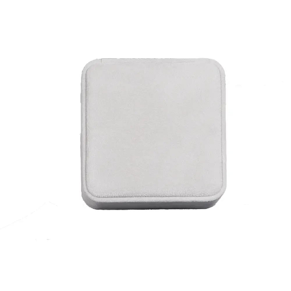 Earring-Packaging-Ring-and-earring-box-velvet-grey-close-top-view-BXER80 Earring Packaging Ring and earring box velvet grey close top view BXER80