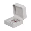 Earring Packaging Ring and earring box velvet grey open angle view with jewellery BXER80