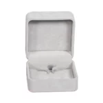 Earring-Packaging-Ring-and-earring-box-velvet-grey-open-front-view-BXER80 Earring Packaging Ring and earring box velvet grey open front view BXER80