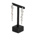 Earring-display-stand-large-black-angle-view-with-earring-ES80LBL Earring display stand large black angle view with earring