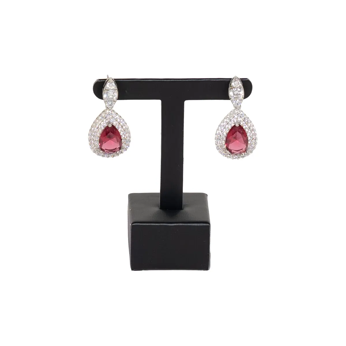 Earring display stand large small front view with earring