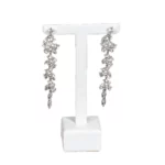 Earring-display-stand-large-white-front-view-with-earring-ES80LWH Earring display stand large white front view with earring