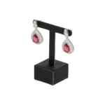 Earring display stand small black angle view with earring