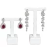 Earring-display-stand-white-front-view-with-earring-ES80WH Earring display stand white front view with earring