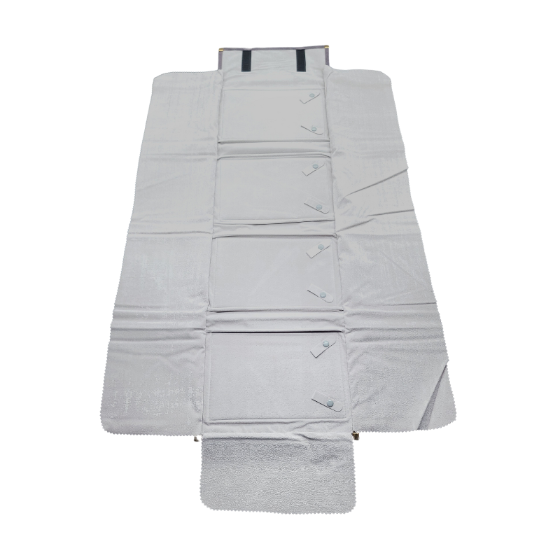 Gery velvet Necklace roll pouch (4 pads)-1 grey velvet necklace roll pouch 4 pads