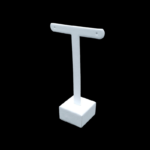 large white leatherette T shape cube base earring stand
