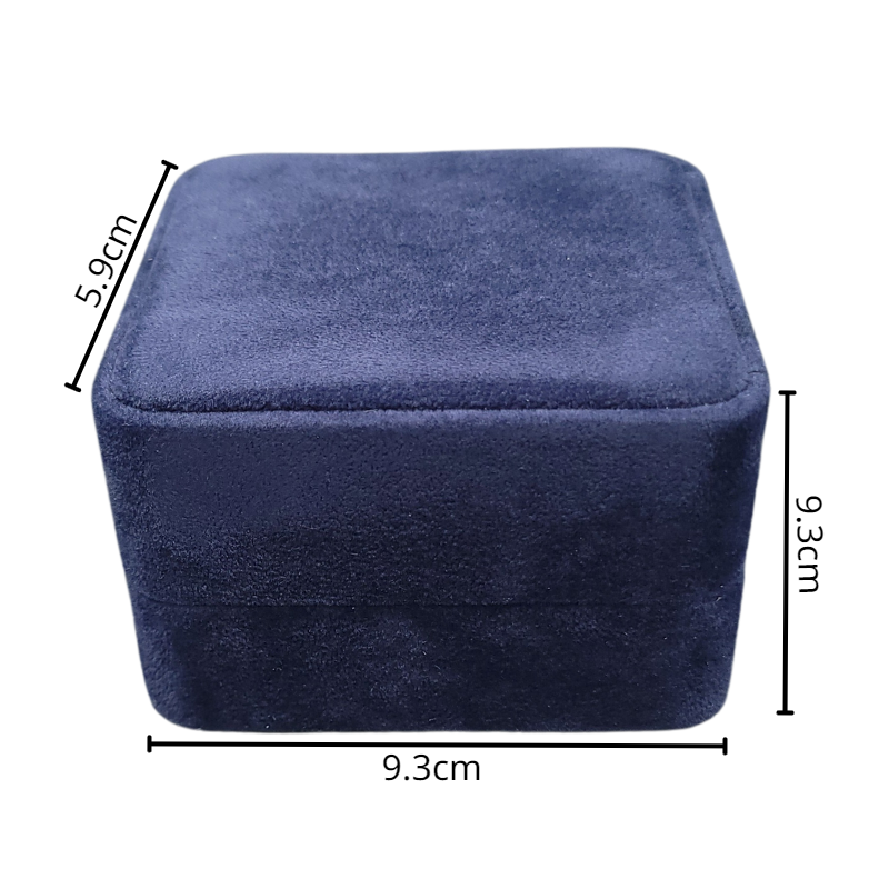 velvet ring and earring box royal blue