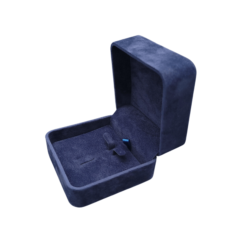 velvet ring and earring box royal blue