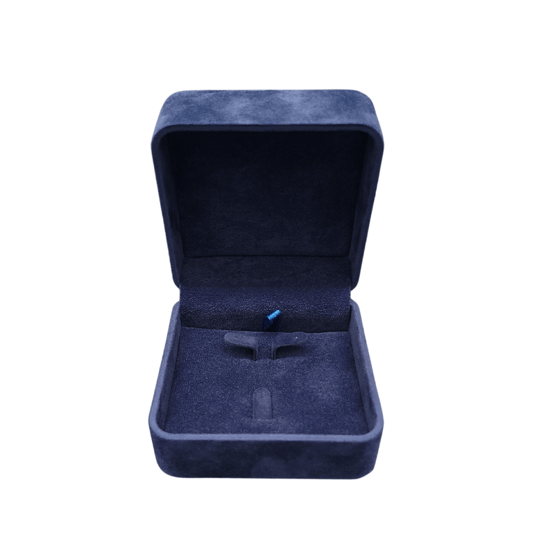 velvet ring and earring box royal blue