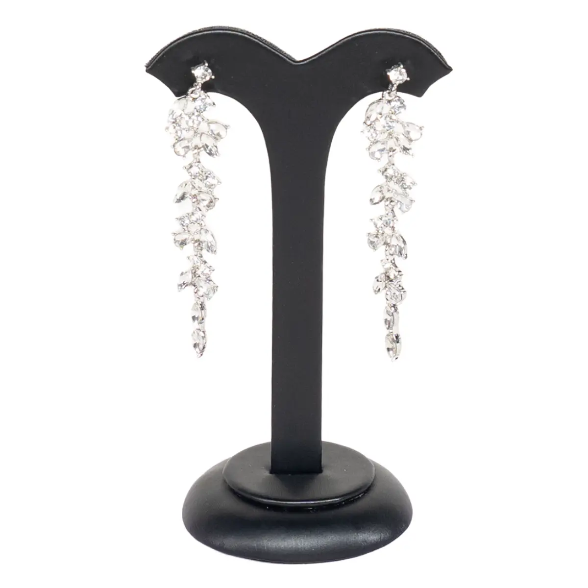 earring stand black Large front view with earring