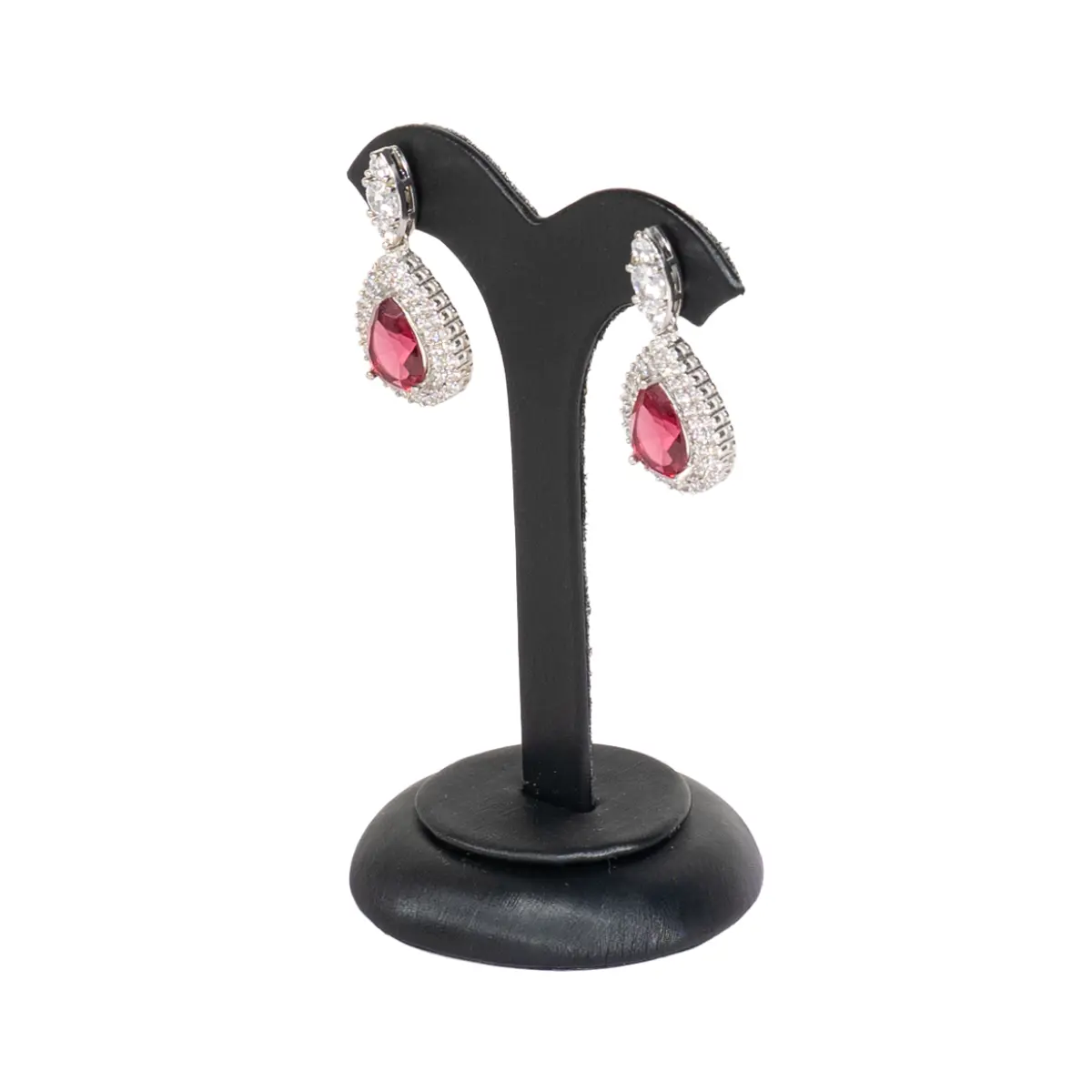 earring-stand-black-medium-angle-view-with-earring-ES81BL earring stand black medium angle view with earring
