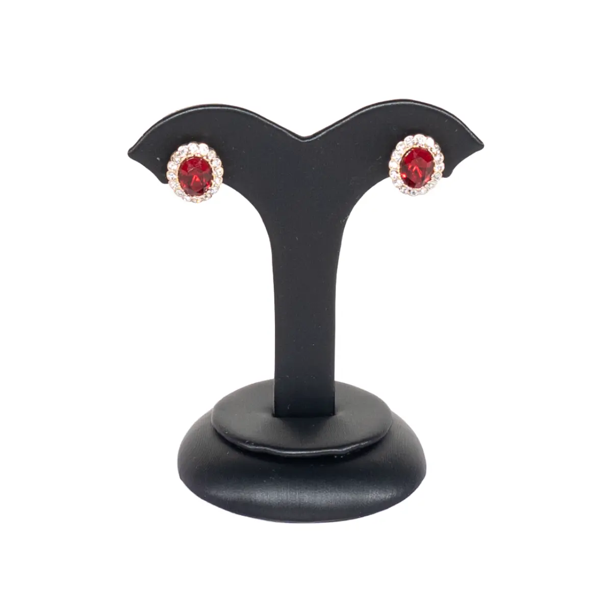 earring stand black small front view with earring