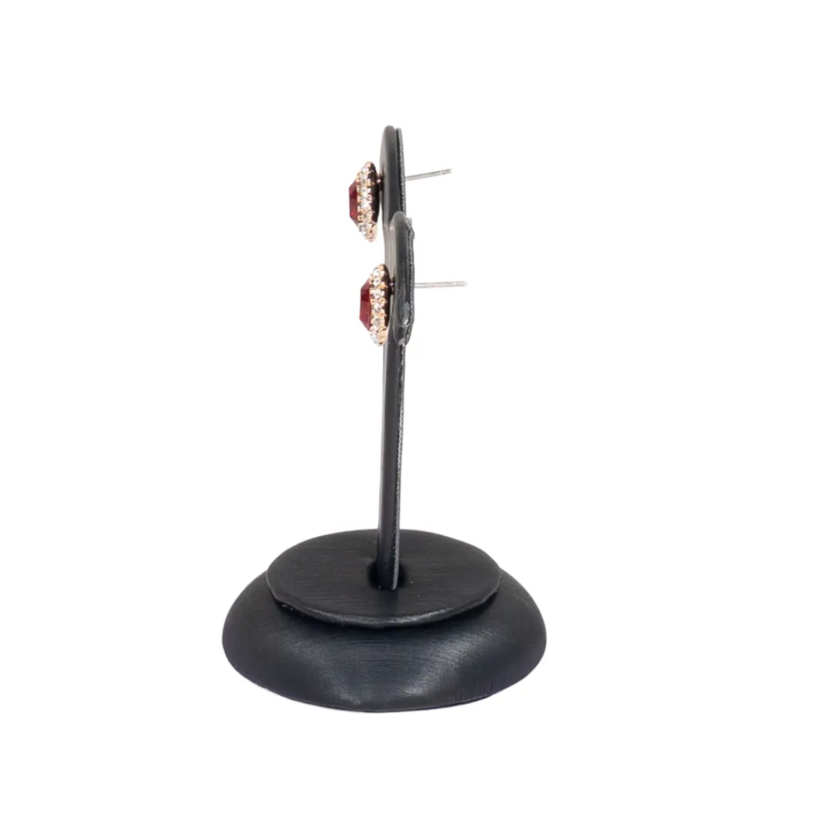 earring stand black small side view with earring