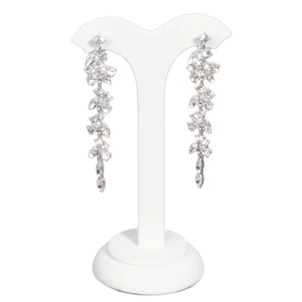 earring stand white Large front view with earring