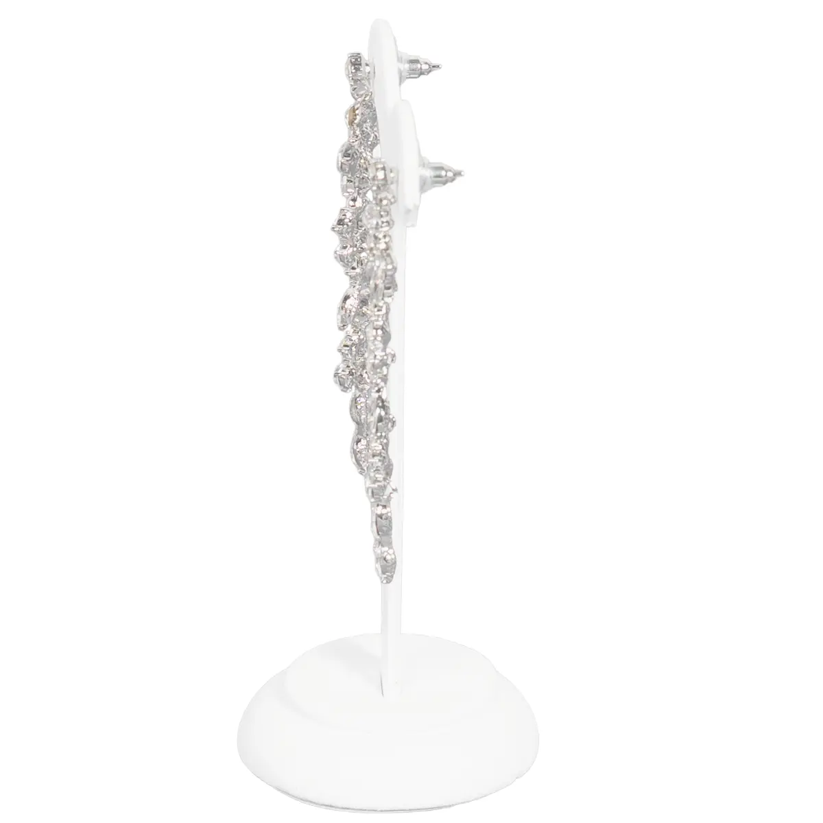 earring stand white Large side view with earring