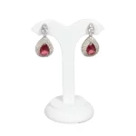 earring stand white medium front view with earring